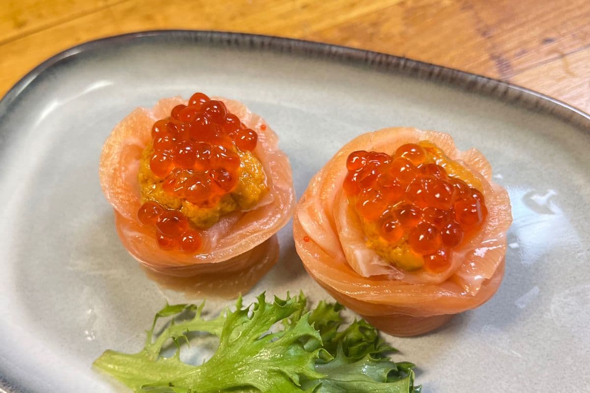 Salmon Uni Ikura Nigiri