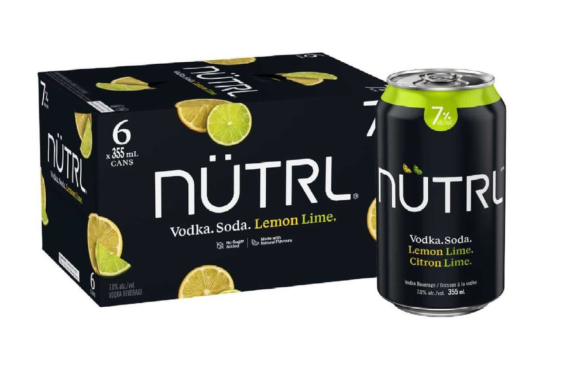 Nutrl Vodka Soda 7% Lemon Lime (6 Pack Cans) (1 x 6x355ml)