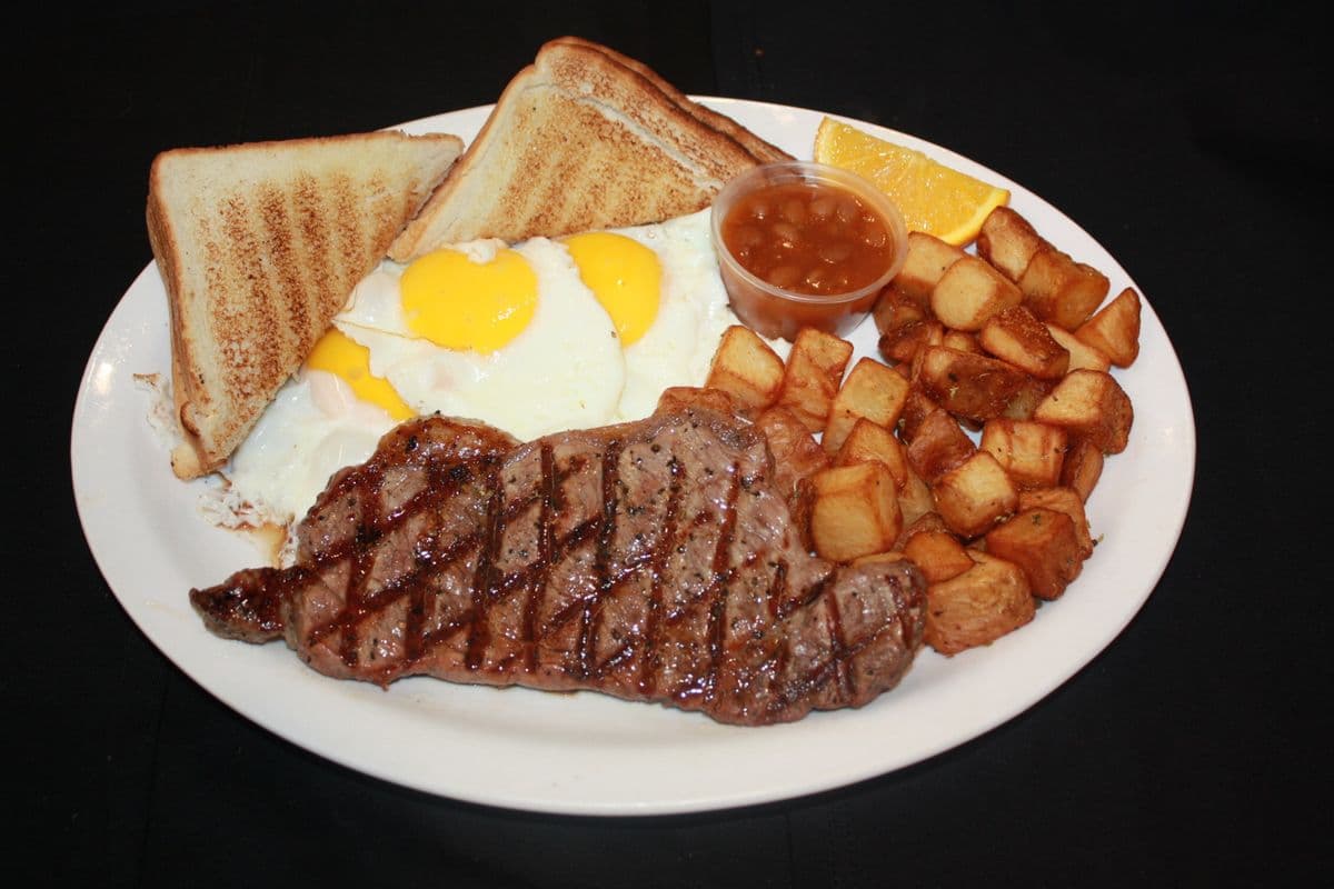 Steak (6 oz) and Two Eggs