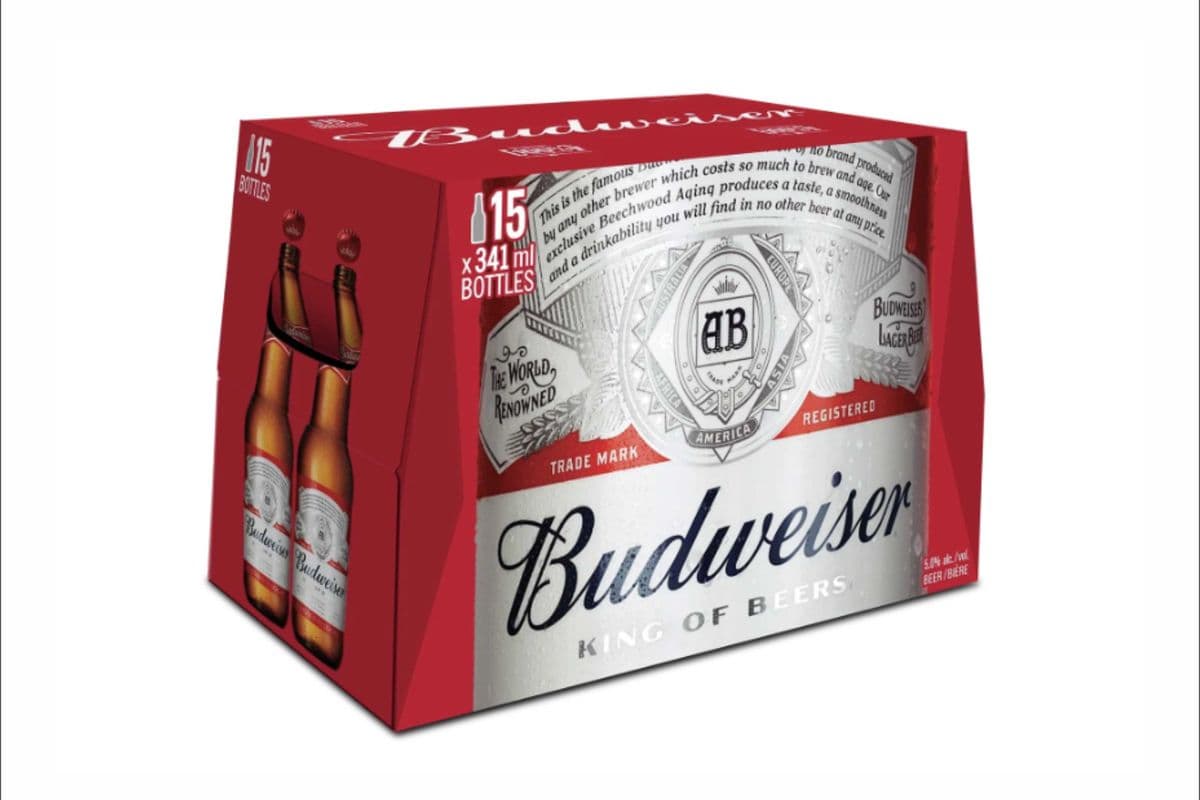 BUDWEISER 15 BOTTLE (15 x 341ML)