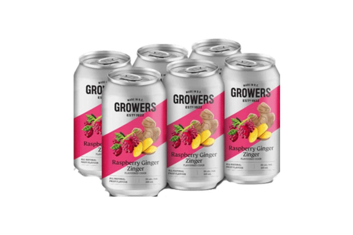 Growers Raspberry Ginger (1 x 355ml x 6 Cans  )