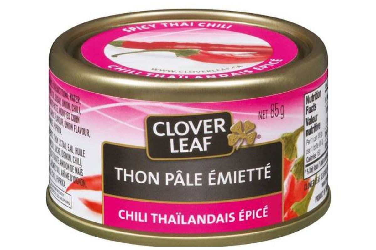 Clover Leaf - Thon Pâle Émietté au Chili Thaïlandais Épicé / Spicy Thai Chili Flaked Light Tuna (85 g)