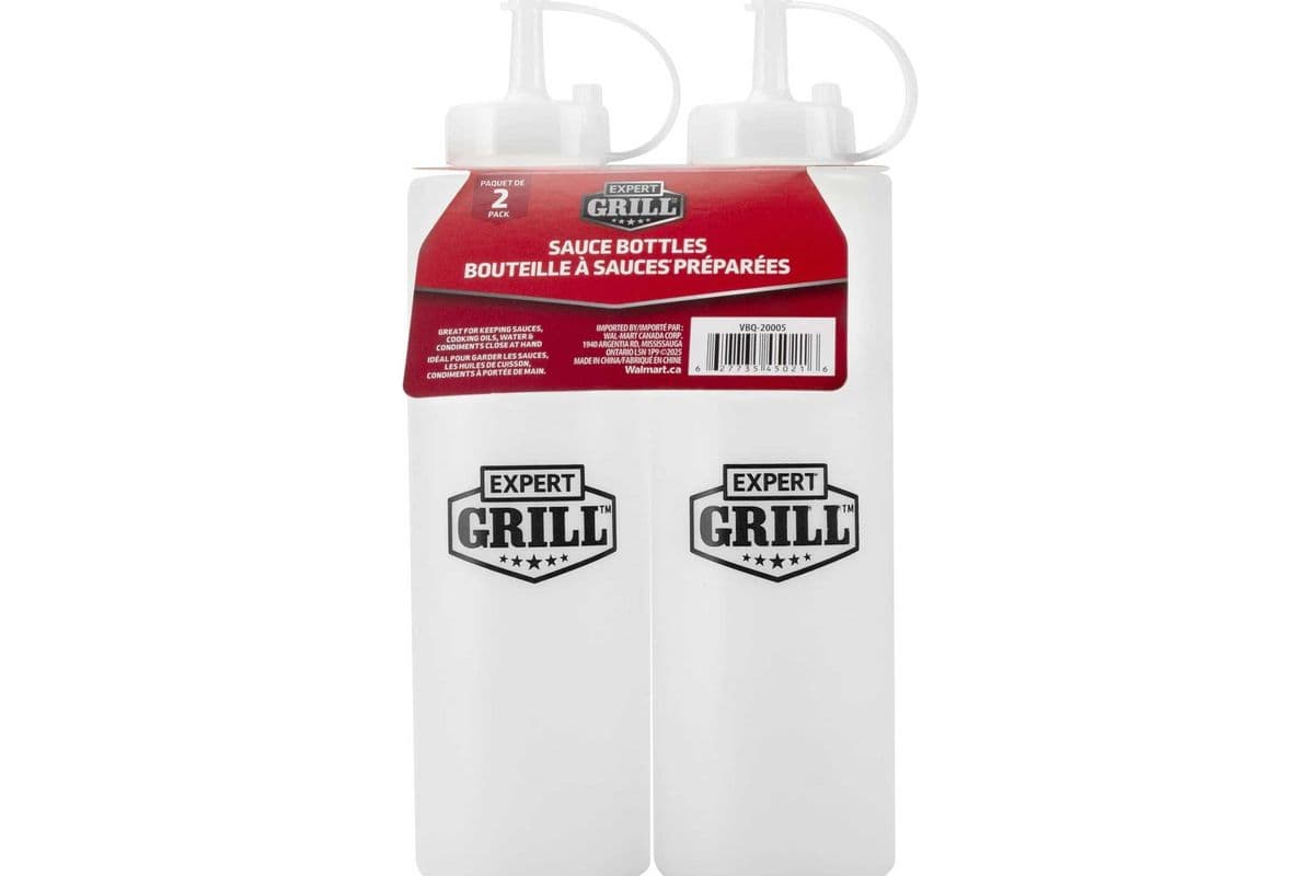 Expert Grill Plastic Squeezable Condiment Dispenser Bottles (2 Pack)