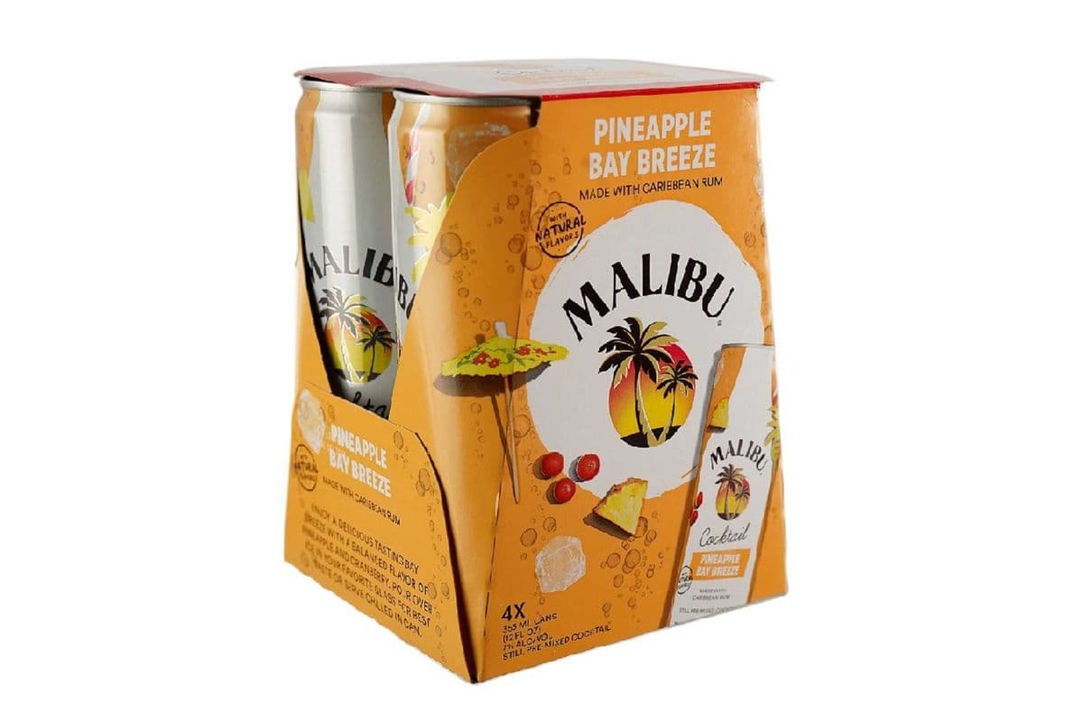 Malibu Pineapple Bay Breeze (4 Pack Cans) (4 x 355 ml)