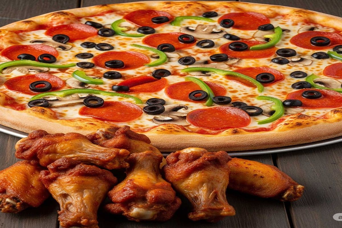 Medium Pizza + 8 Chicken Wings