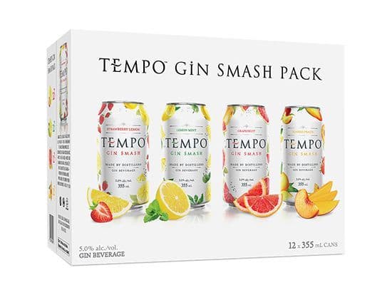 Tempo Gin Smash Mixer 12 Pack, 355mL coolers (5% ABV)