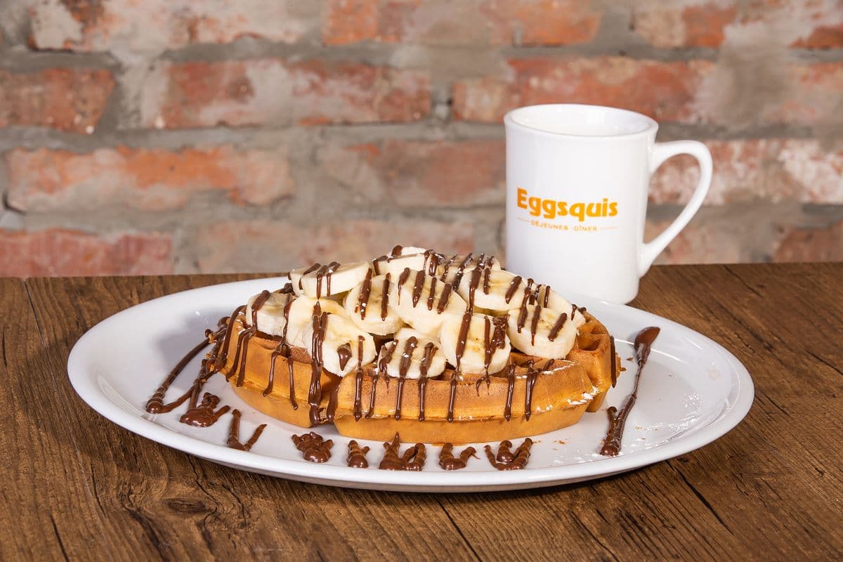Bananas and Hazelnut Chocolate Waffle