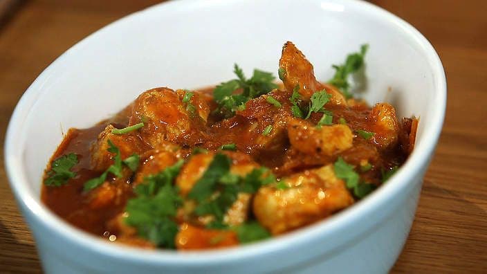 Masala Chicken with Plain Rice