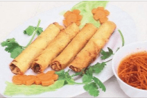1. Deep-Fried Pork Spring Rolls (4 pcs)