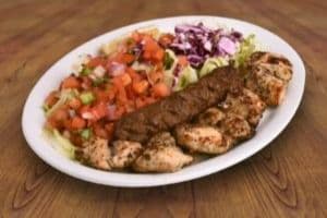 Waziri Kabob Salad and Naan