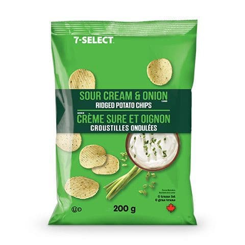 7-Select Sour Cream & Onion Ridged 200g