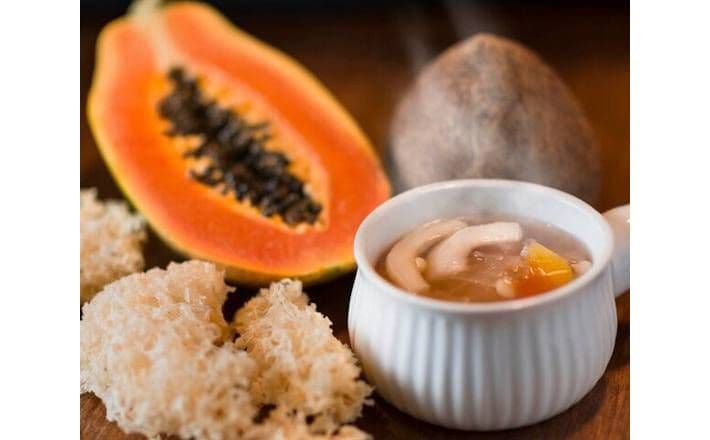 Stewed Sea Coconut with Papaya