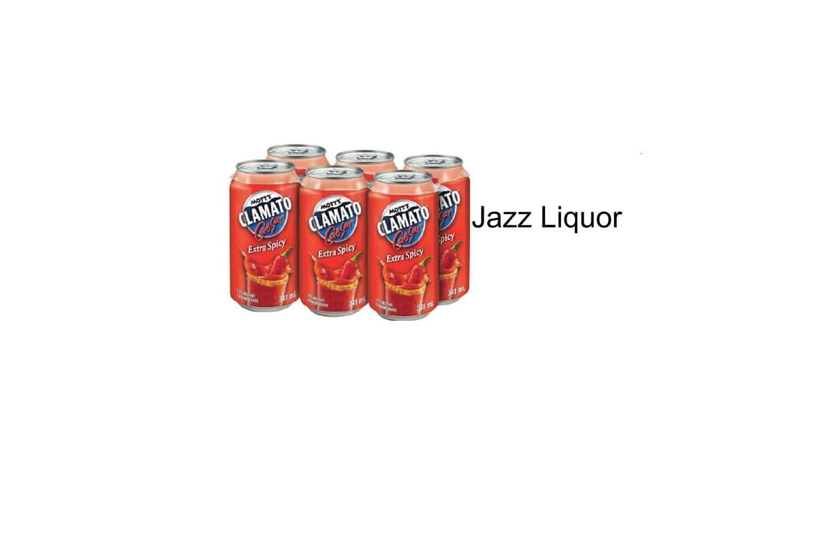 MOTT'S CLAMATO CAESAR EXTRA SPICY 6 CANS (1 x 6x341ML)