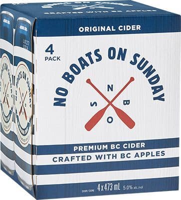 No Boats On Sunday BC Cider, 4 x 473 ml