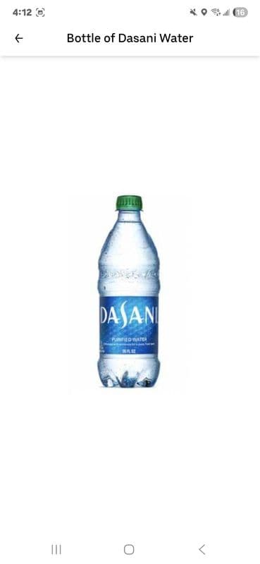 Bottle of Dasani Water