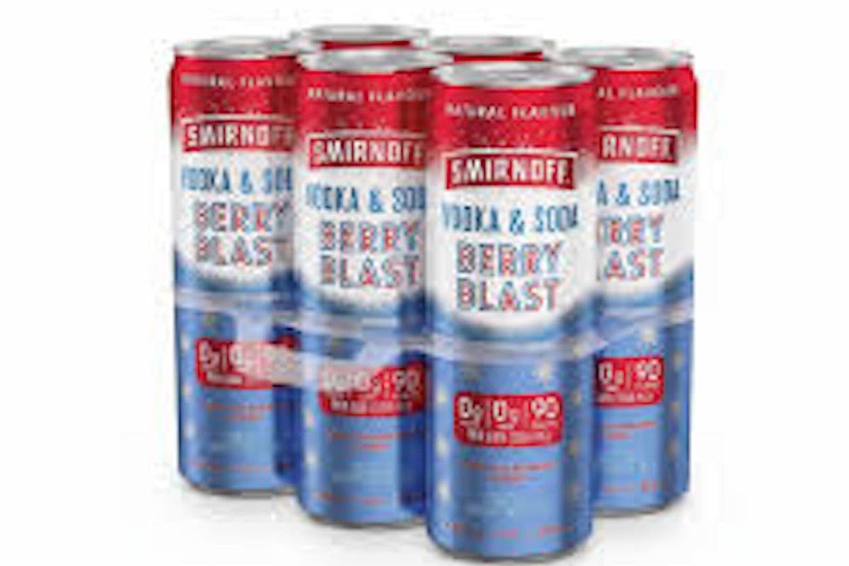 SMIRNOFF VODKA & SODA BERRY BLAST (6PK) (6 x 355ML)