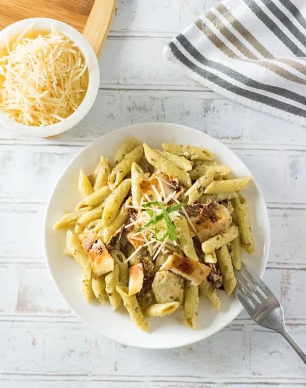 Pesto Chicken Alfredo Pasta