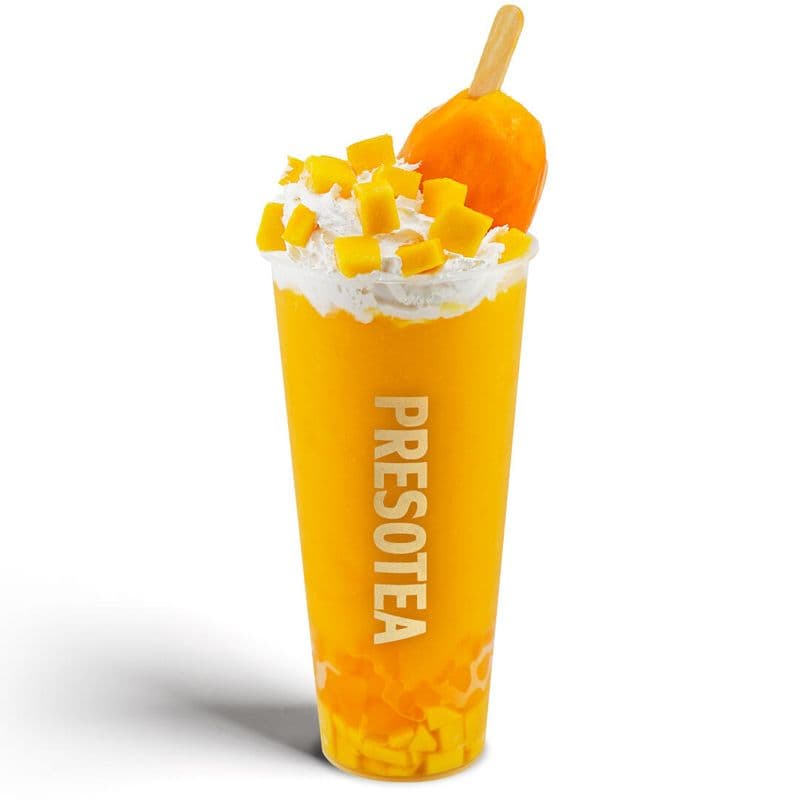 Real Mango Popsicle Slush / Frappé mangue avec crème fouettée et popsicle
