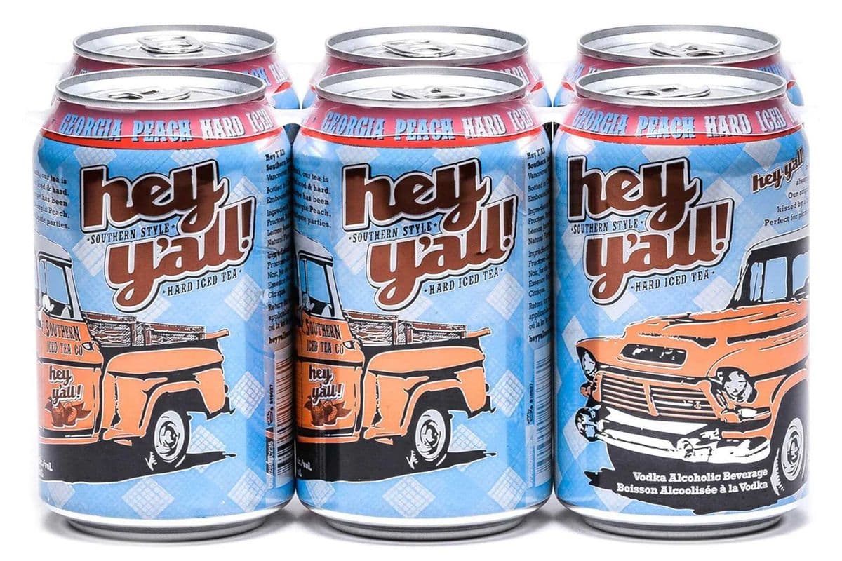 HEY Y'ALL GEORGIA PEACH HARD ICED TEA 6x341ML (1 x 6X341ML)