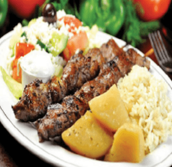 Pork Souvlaki Dinner Plate (2 pcs)