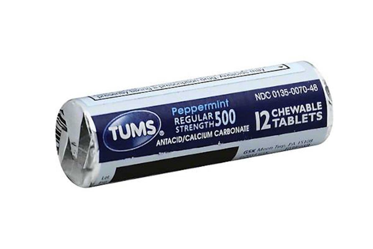 Tums Peppermint Single Roll (12 Chewable Tablets)