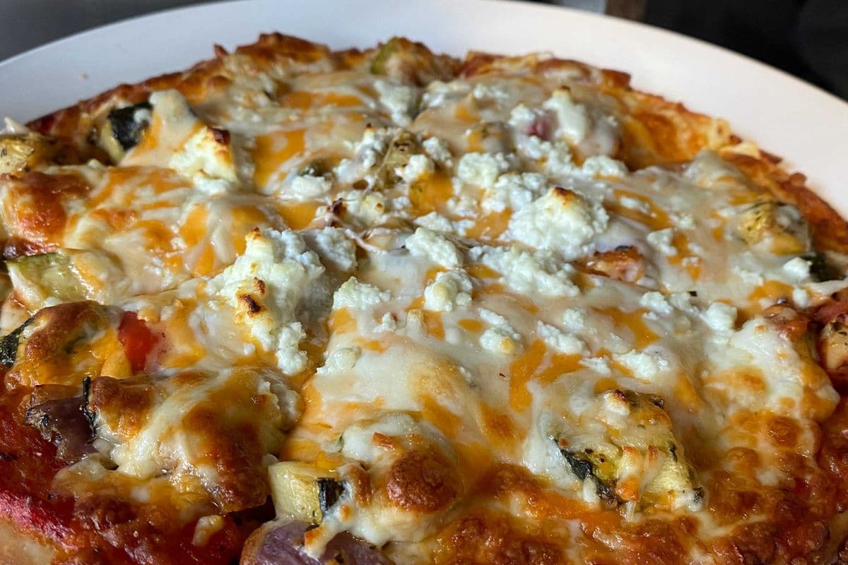 Roasted Vegetable and Goat Cheese Pizza