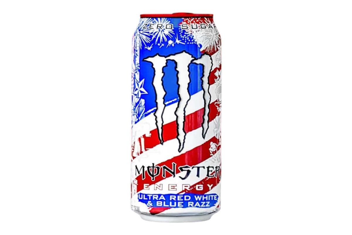Monster Energy Ultra Red, White, & Blue Razz Zero Sugar (473 ml) (10 Cal)