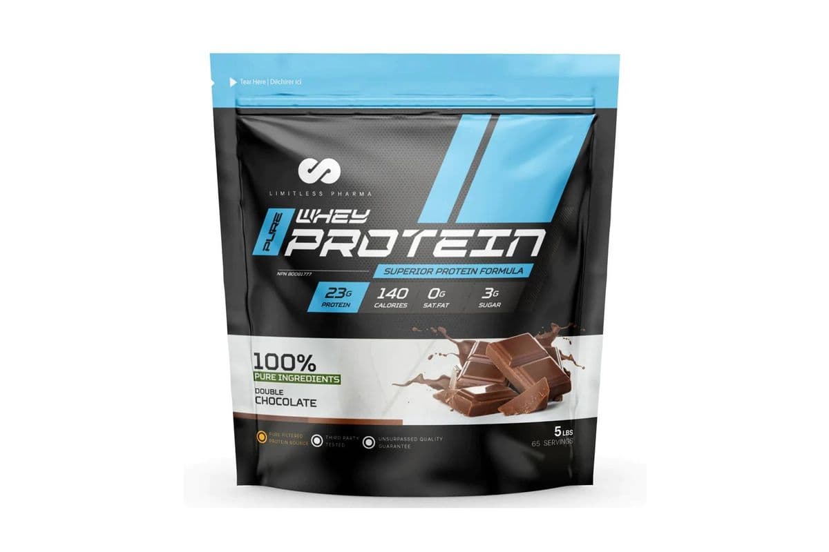 Limitless Pharma Whey Double Chocolate Protein Powder (5 lb)