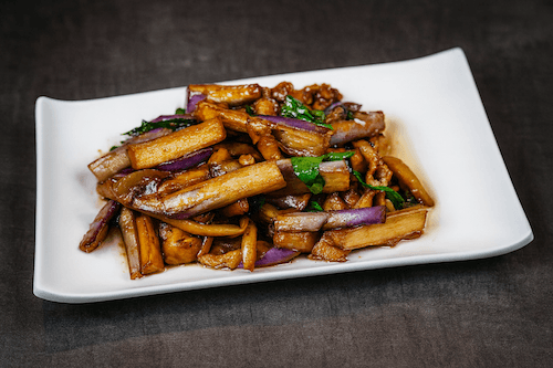 Hakka Style Basil Eggplant w/ Shredded Pork / 客家茄子