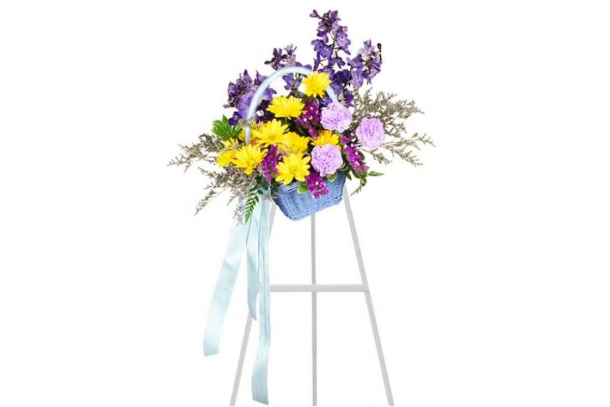 Blessed Blue Spray Funeral Arrangement
