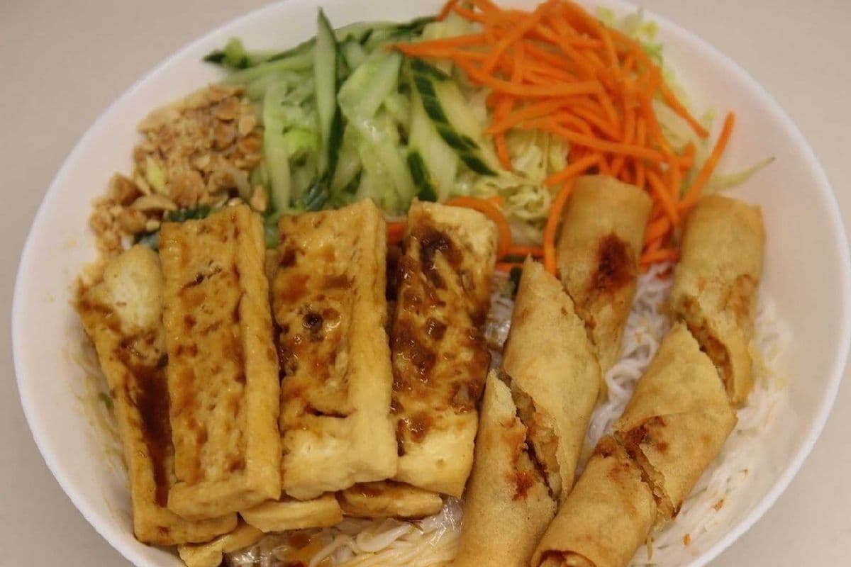 25B. Lemongrass Tofu and Vegetarian spring rolls
