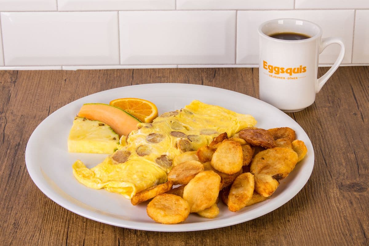 Om.Saucisses et cheddar / Sausage and Cheddar omelet