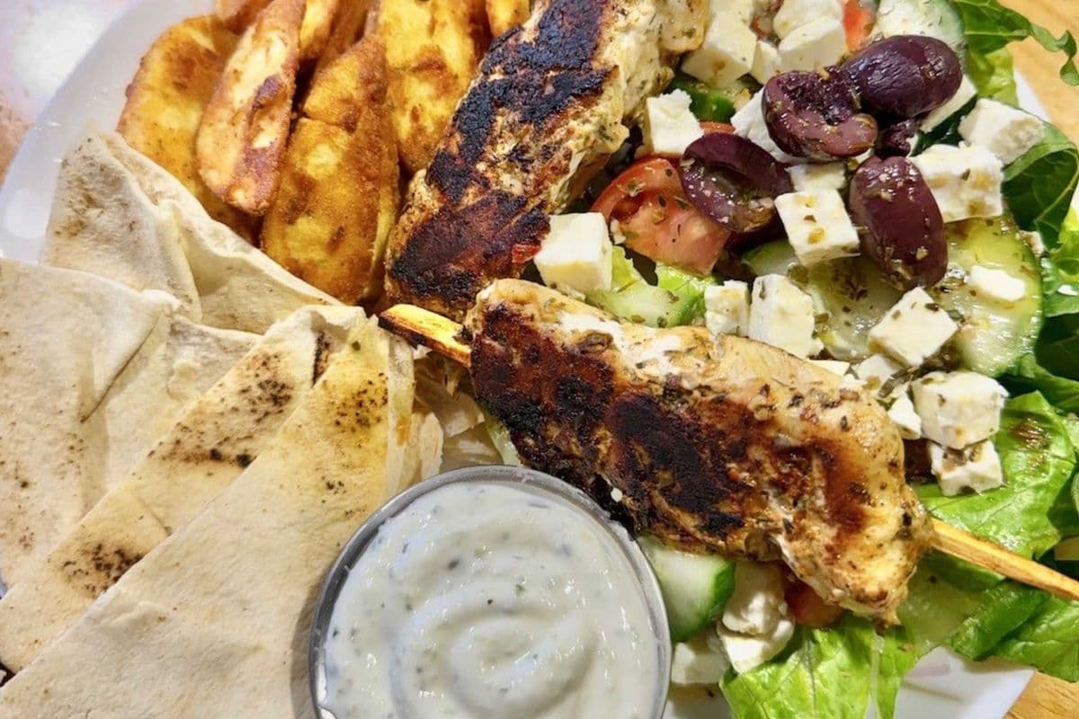 Chicken Souvlaki Plate