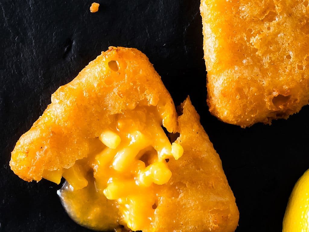 Battered Macaroni & Cheese Wedges