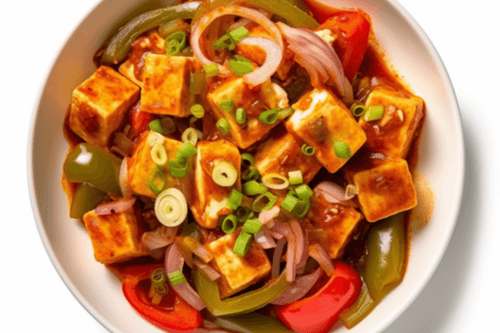 Chilli Paneer  (Cubes de fromages et piments forts /Cheese and Chilis)