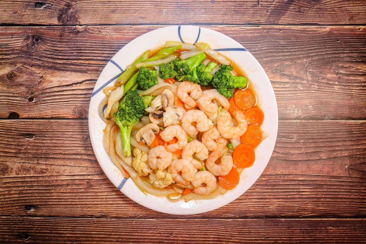 103. Shrimp Stir Fry with Fresh Mixed Vegetables