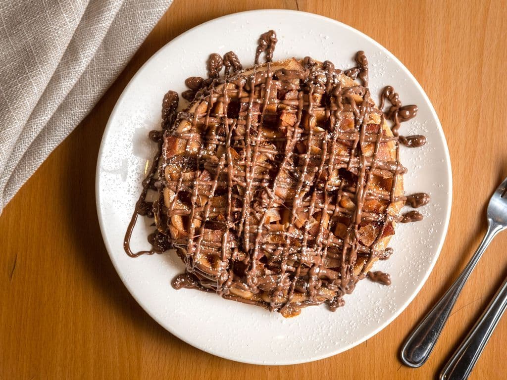 Bacon Waffle with Nutella