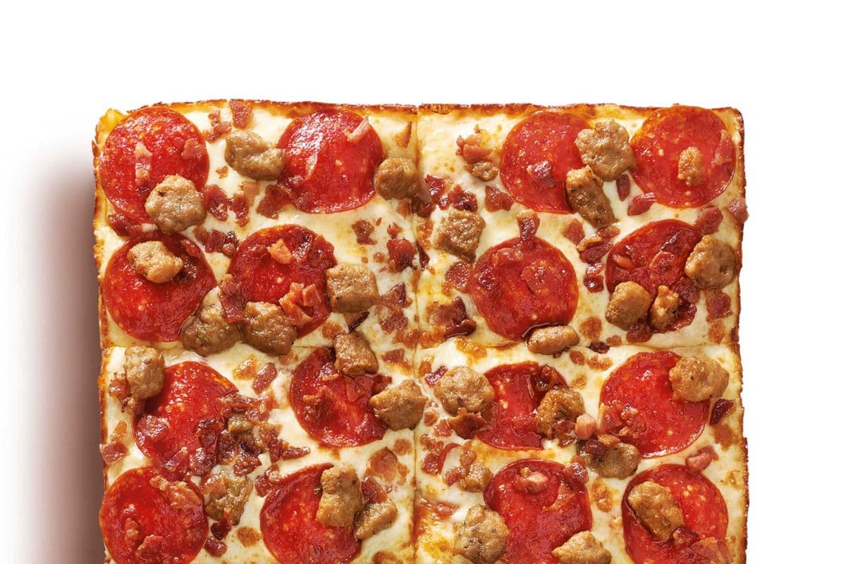 7. Four Slice Detroit-Style Deep Dish Three Meat Treat® Pizza