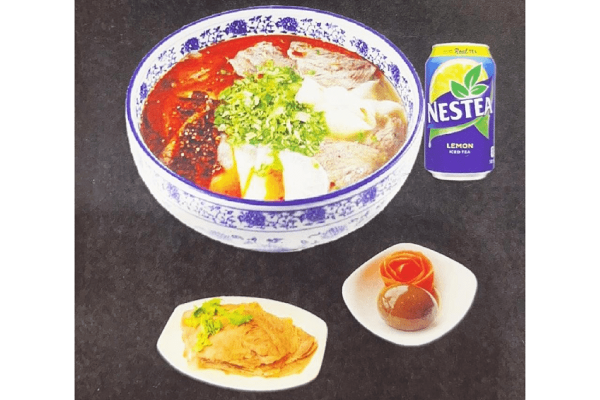 Package 3 套餐三 ( Special Lanzhou Beef Noodles with 1 Braised Egg, 1 spicy or non-spicy Lanzhou Beef Shank and 1 Pop)