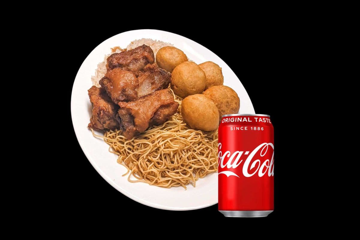 Dinner (G) with Chicken Balls & Deep Fried Dry Ribs + Drink