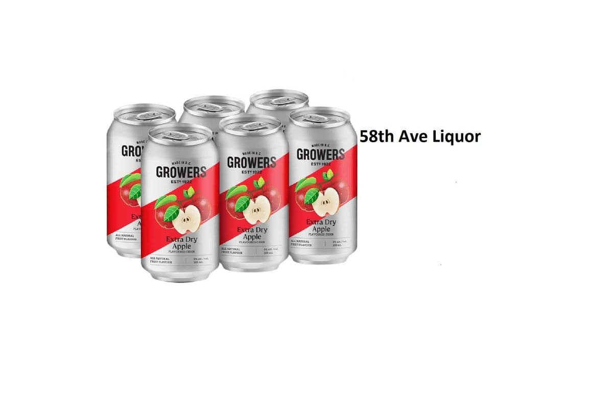 GROWERS EXTRA DRY APPLE 6 CANS (1 x 6x355ML)
