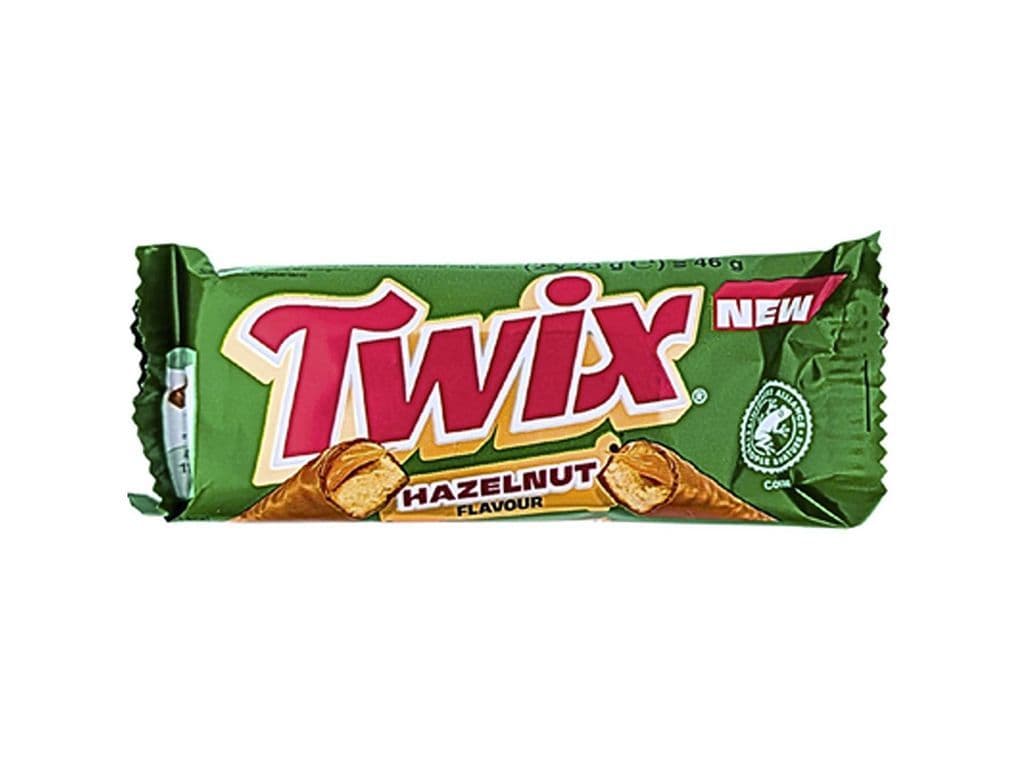 Twix Hazelnut UK Chocolate Nougat Caramel Bar 46g 