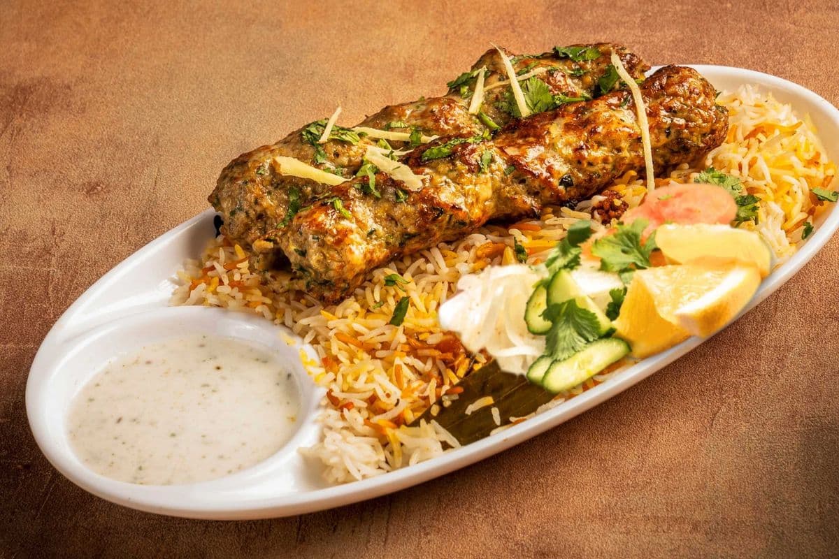 Chicken Seekh Kabab Rice Platter