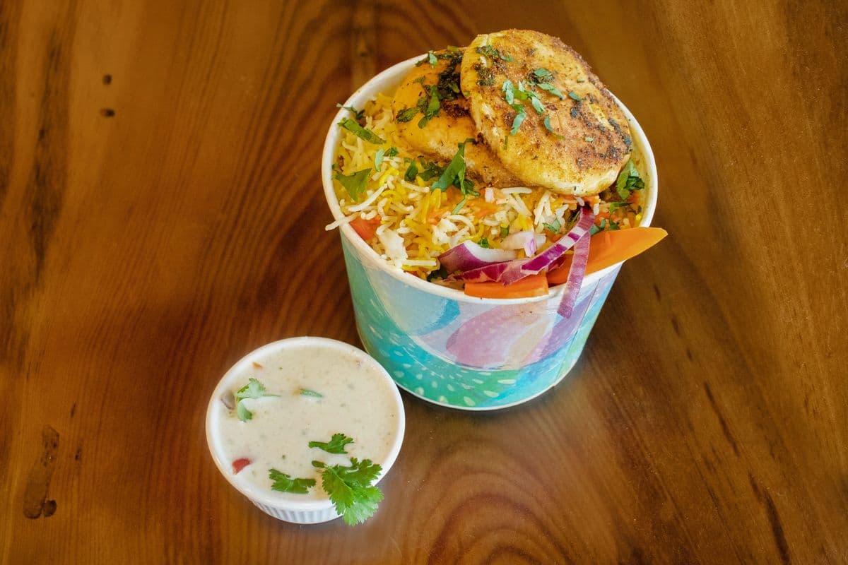 Pav-Bhaji Biryani (veg, spicy)