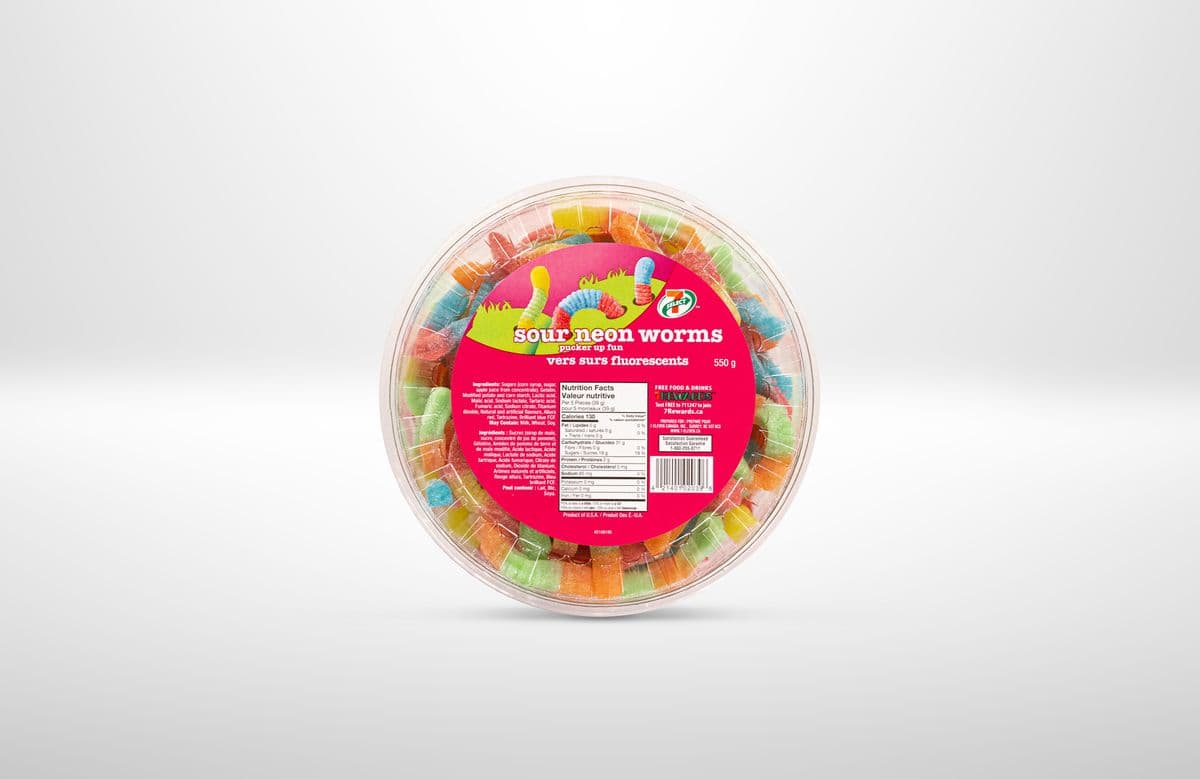 7-Select Sour Neon Worms (500 g)