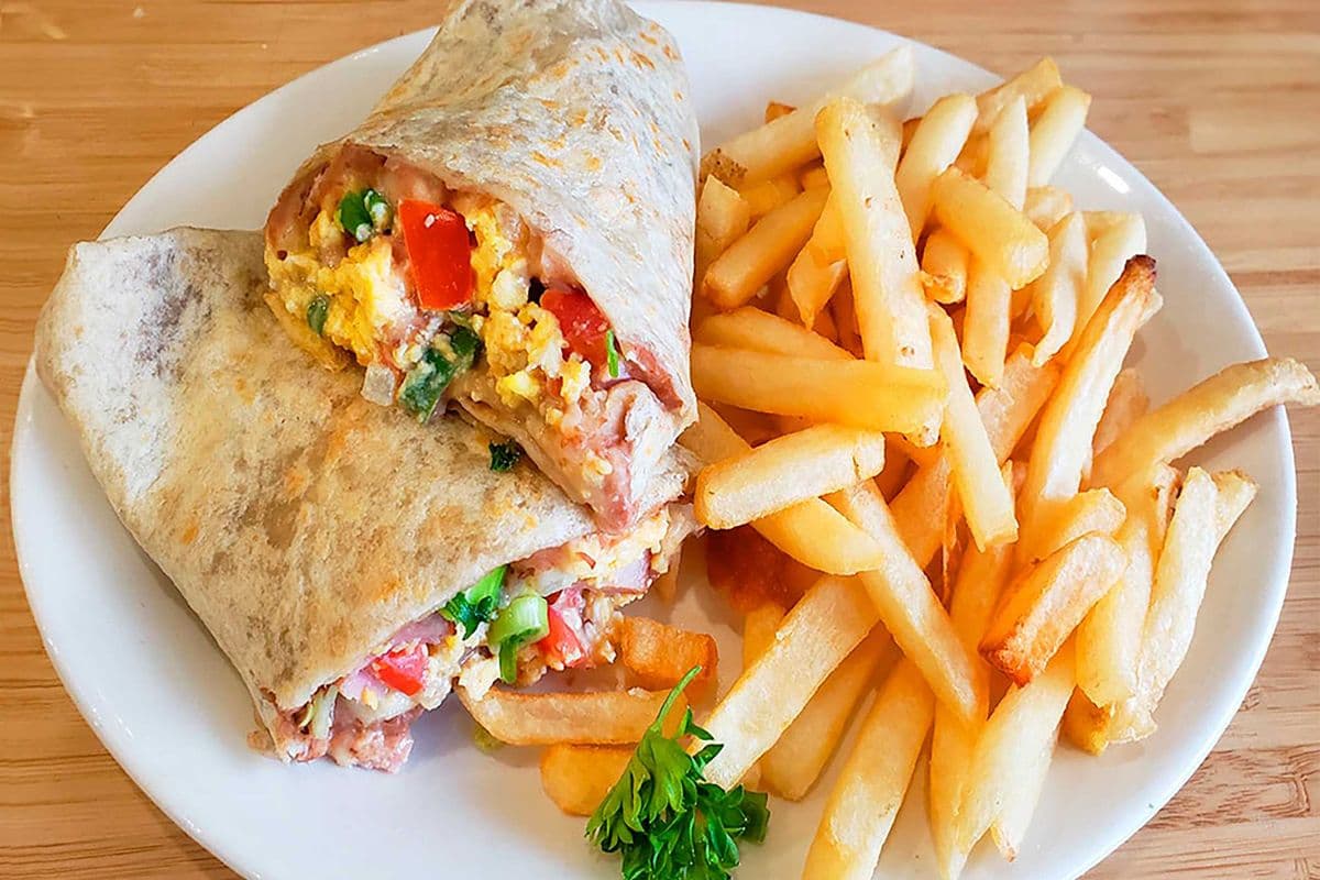 * Veggie Burrito with Fries