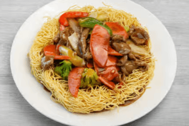 S8. Crispy Egg Noodle Nest with Vegetables - Mi Xao Gion