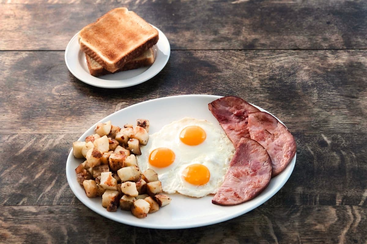 Three Eggs with Ham