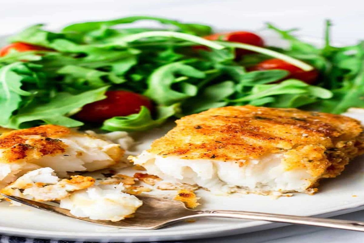 86. Pan-Fried Breaded Fish Fillet with Vegetables