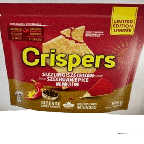 Crispers Craqulines Szechuan Épicé 145g/ Crispers Crackers Sizzling Szechuan 145g